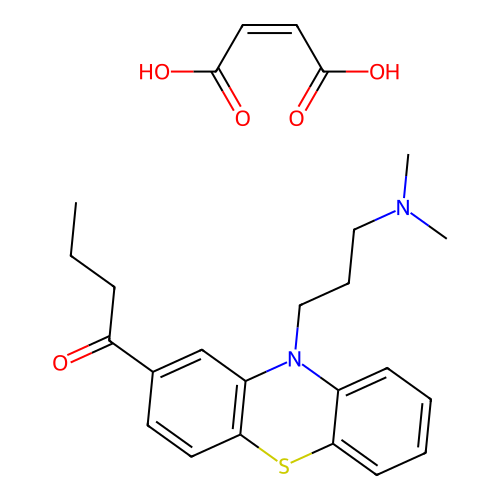 1-Butanone, 1-(10-(3-(dimethylamino)propyl)phenothiazin-2-yl)-, maleate structure