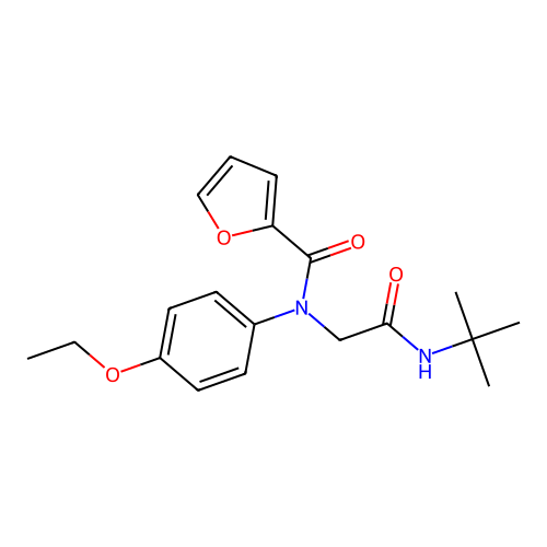 Furan-2-carboxylic acid (tert-butylcarbamoyl-methyl)-(4-ethoxy-phenyl)-amide structure