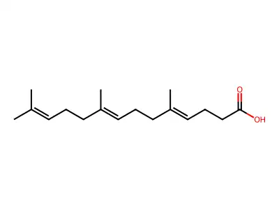 4,8,12-Tetradecatrienoic acid, 5,9,13-trimethyl- structure