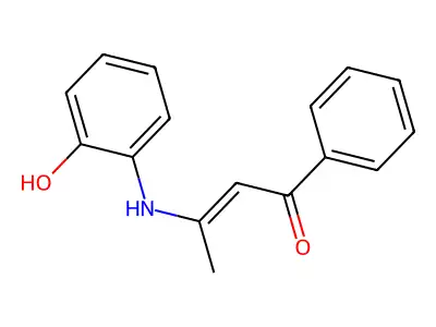 (2E)-3-[(2-hydroxyphenyl)amino]-1-phenylbut-2-en-1-one structure