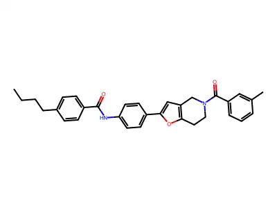 4-butyl-N-[4-[5-(3-methylbenzoyl)-6,7-dihydro-4H-furo[3,2-c]pyridin-2-yl]phenyl]benzamide structure