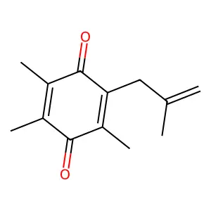2,3,5-Trimethyl-6-(2-methylprop-2-en-1-yl)cyclohexa-2,5-diene-1,4-dione structure