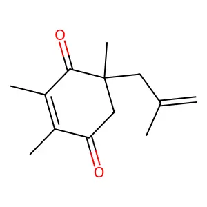 2,3,5-Trimethyl-5-(2-methylprop-2-enyl)cyclohex-2-ene-1,4-dione structure