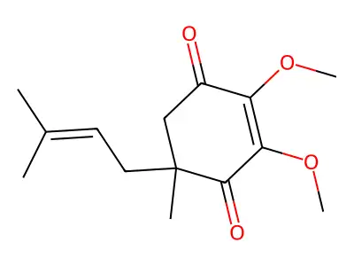2,3-Dimethoxy-5-methyl-5-(3-methylbut-2-enyl)cyclohex-2-ene-1,4-dione structure