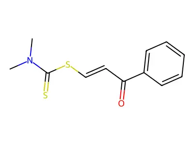 Carbamodithioic acid, dimethyl-, 3-oxo-3-phenyl-1-propenyl ester structure