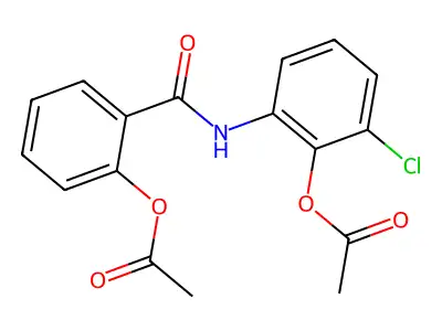 Benzamide, 2-(acetyloxy)-N-(2-(acetyloxy)-3-chlorophenyl)- structure