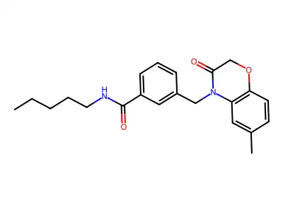 3-[(6-methyl-3-oxo-1,4-benzoxazin-4-yl)methyl]-N-pentylbenzamide structure