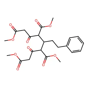 Tetramethyl 2,6-dioxo-4-(2-phenylethyl)heptane-1,3,5,7-tetracarboxylate structure