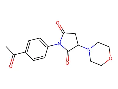 1-(4-Acetylphenyl)-3-morpholin-4-ylpyrrolidine-2,5-dione structure