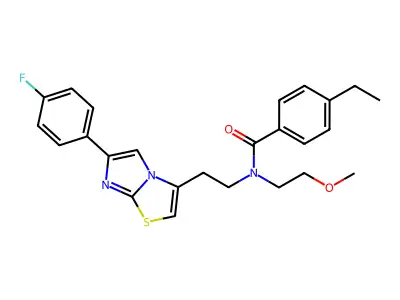 4-Ethyl-N-{2-[6-(4-fluorophenyl)imidazo[2,1-b][1,3]thiazol-3-yl]ethyl}-N-(2-methoxyethyl)benzamide structure