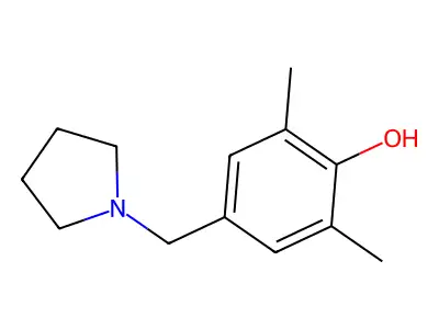 2,6-Dimethyl-4-(pyrrolidin-1-ylmethyl)phenol structure