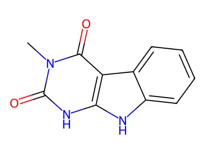 3-Methyl-1H-pyrimido[4,5-b]indole-2,4(3H,9H)-dione structure