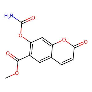 Methyl 7-(carbamoyloxy)-2-oxo-2H-1-benzopyran-6-carboxylate structure