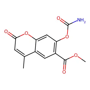 Methyl 7-carbamoyloxy-4-methyl-2-oxo-chromene-6-carboxylate structure