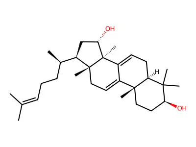 Lanosta-7,9(11),24-triene-3,15-diol structure