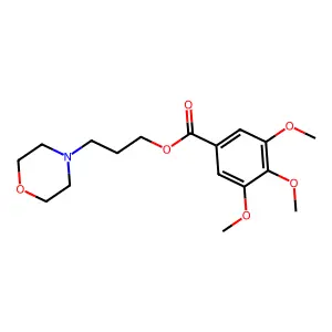 Benzoic acid, 3,4,5-trimethoxy-, 3-morpholinopropyl ester structure