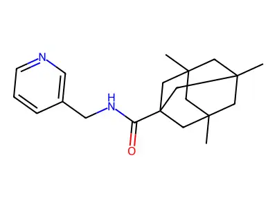 3,5,7-trimethyl-N-(pyridin-3-ylmethyl)adamantane-1-carboxamide structure