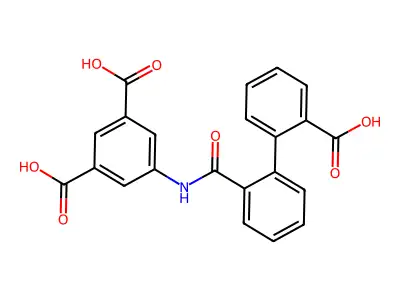 5-[[2-(2-Carboxyphenyl)benzoyl]amino]benzene-1,3-dicarboxylic acid structure