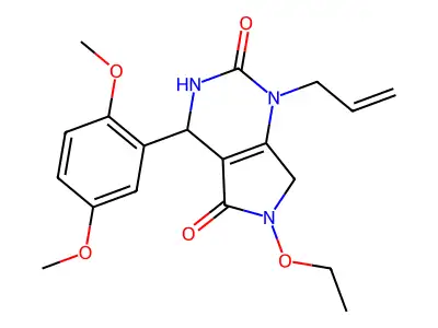4-(2,5-dimethoxyphenyl)-6-ethoxy-1-prop-2-enyl-4,7-dihydro-3H-pyrrolo[3,4-d]pyrimidine-2,5-dione structure