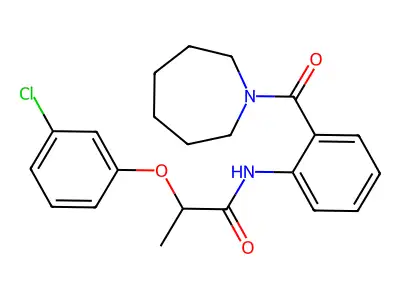 N-[2-(azepane-1-carbonyl)phenyl]-2-(3-chlorophenoxy)propanamide structure