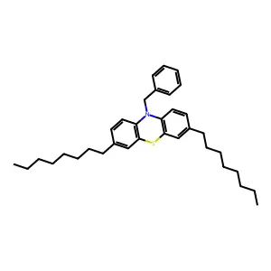 10H-Phenothiazine, 3,7-dioctyl-10-(phenylmethyl)- structure