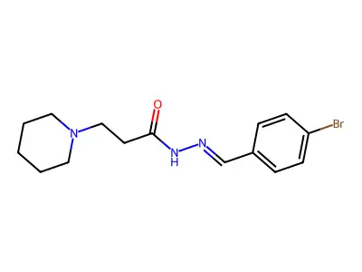 N'-(4-bromobenzylidene)-3-(1-piperidinyl)propanohydrazide structure