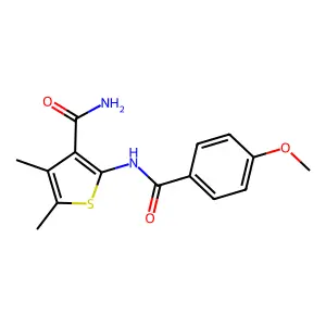 2-[(4-Methoxybenzoyl)amino]-4,5-dimethyl-3-thiophenecarboxamide structure
