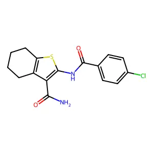 2-(4-Chlorobenzamido)-4,5,6,7-tetrahydrobenzo[b]thiophene-3-carboxamide structure