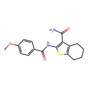2-(4-Methoxybenzamido)-4,5,6,7-tetrahydrobenzo[b]thiophene-3-carboxamide structure
