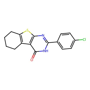 2-(4-chlorophenyl)-5,6,7,8-tetrahydro[1]benzothieno[2,3-d]pyrimidin-4(3H)-one structure
