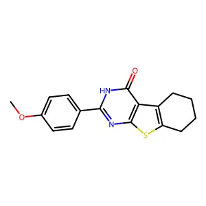 2-(4-methoxyphenyl)-5,6,7,8-tetrahydro[1]benzothieno[2,3-d]pyrimidin-4(3H)-one structure