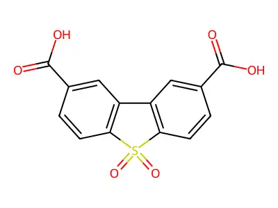 5,5-Dioxodibenzothiophene-2,8-dicarboxylic acid structure