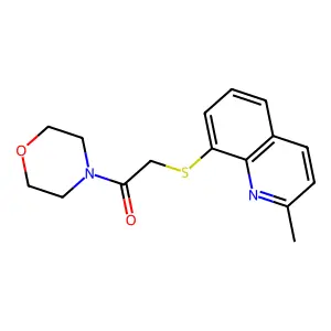 2-(2-Methylquinolin-8-yl)sulfanyl-1-morpholin-4-ylethanone structure
