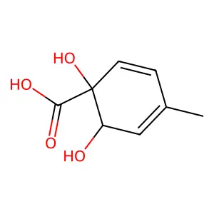 1,6-Dihydroxy-4-methylcyclohexa-2,4-diene-1-carboxylic acid structure