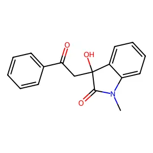3-Hydroxy-1-methyl-3-(2-oxo-2-phenylethyl)-1,3-dihydro-2H-indol-2-one structure