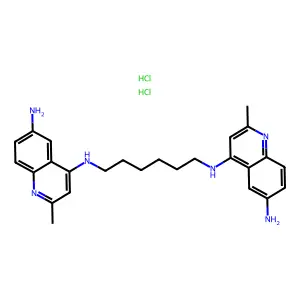 4,4'-Hexamethylenediiminobis(6-amino-2-methylquinoline) dihydrochloride dihydrate structure