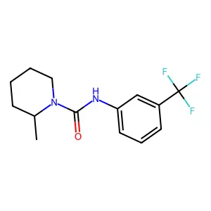 2-Methyl-1-(N-(3-trifluoromethylphenyl)carbamoyl)piperidine structure