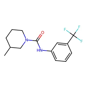 3-methyl-N-[3-(trifluoromethyl)phenyl]piperidine-1-carboxamide structure