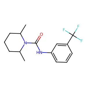 2,6-dimethyl-N-[3-(trifluoromethyl)phenyl]piperidine-1-carboxamide structure