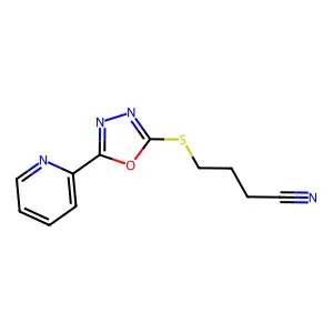 4-(5-Pyridin-2-yl-[1,3,4]oxadiazol-2-ylsulfanyl)-butyronitrile structure
