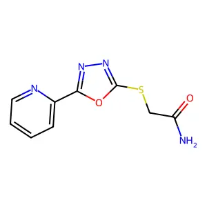 2-{[5-(2-Pyridinyl)-1,3,4-oxadiazol-2-yl]sulfanyl}acetamide structure