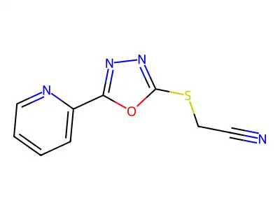 (5-Pyridin-2-yl-[1,3,4]oxadiazol-2-ylsulfanyl)acetonitrile structure