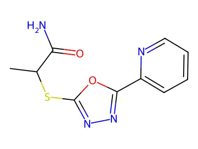 2-((5-(Pyridin-2-yl)-1,3,4-oxadiazol-2-yl)thio)propanamide structure