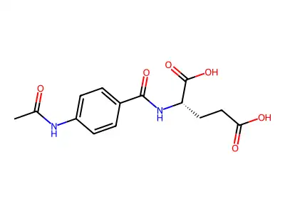 N-(4-acetamidobenzoyl)-L-glutamic acid structure