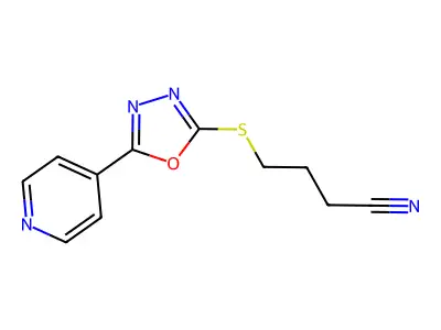 4-{[5-(4-Pyridinyl)-1,3,4-oxadiazol-2-yl]sulfanyl}butanenitrile structure