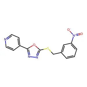 2-[(3-Nitrophenyl)methylsulfanyl]-5-pyridin-4-yl-1,3,4-oxadiazole structure