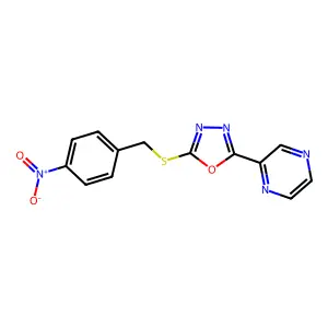 2-[5-(4-Nitro-benzylsulfanyl)-[1,3,4]oxadiazol-2-yl]-pyrazine structure