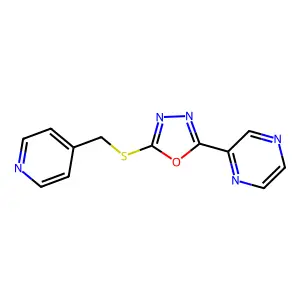 2-{5-[(4-Pyridinylmethyl)sulfanyl]-1,3,4-oxadiazol-2-yl}pyrazine structure