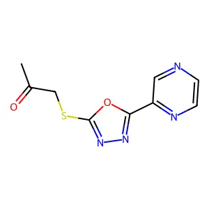 1-((5-(Pyrazin-2-yl)-1,3,4-oxadiazol-2-yl)thio)propan-2-one structure