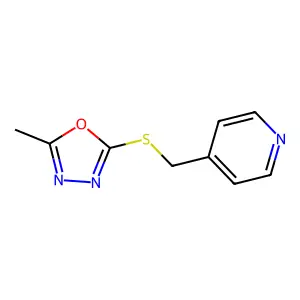 2-Methyl-5-((pyridin-4-ylmethyl)thio)-1,3,4-oxadiazole structure